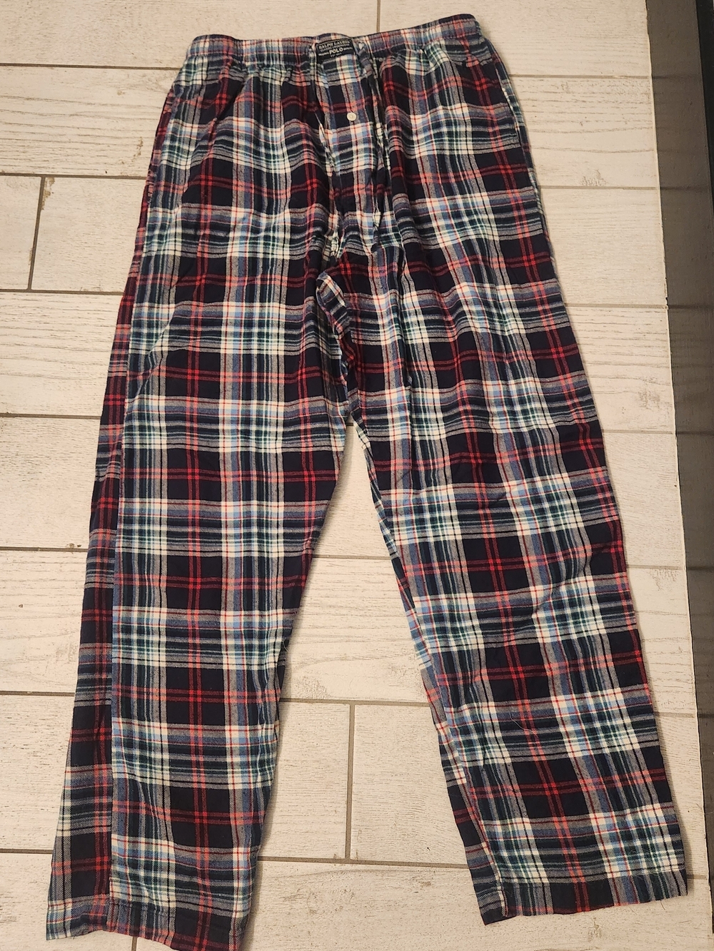 Polo Ralph Lauren Sleep Pants Mens Medium M Plaid Flannel Pajama Bottoms Cotton
